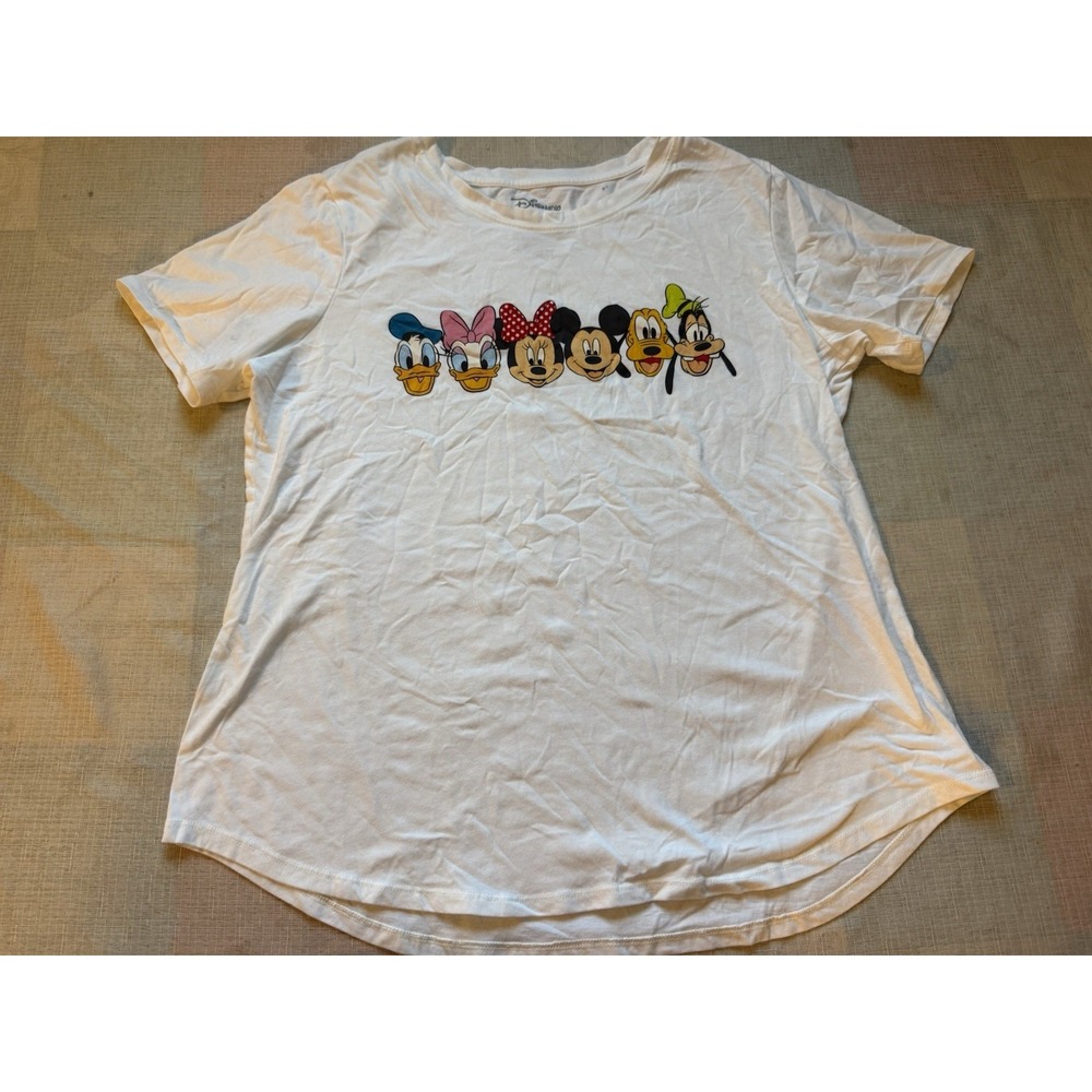 Disney Friends Graphic T-Shirt Women's 2XL Mickey Minnie Donald Daisy Goofy—1